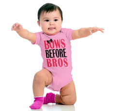 Bows Before Bros Romper Bodysuit-Direct To Garment Print-Brisco Baby