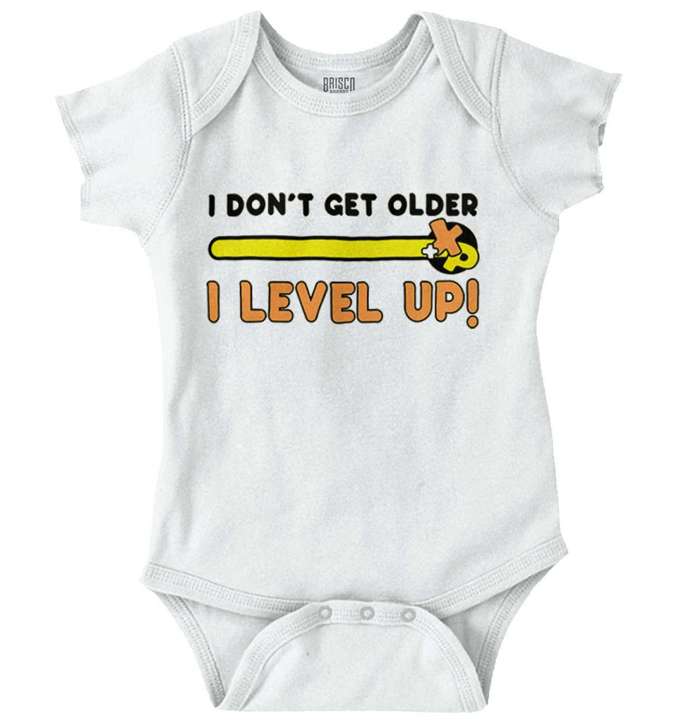 Older Level Up Romper Bodysuit-Direct To Garment Print-Brisco Baby
