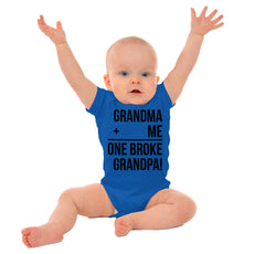One Broke Grandpa Romper Bodysuit-Direct To Garment Print-Brisco Baby