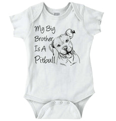 Brother is a Pitbull Romper Bodysuit-Direct To Garment Print-Brisco Baby