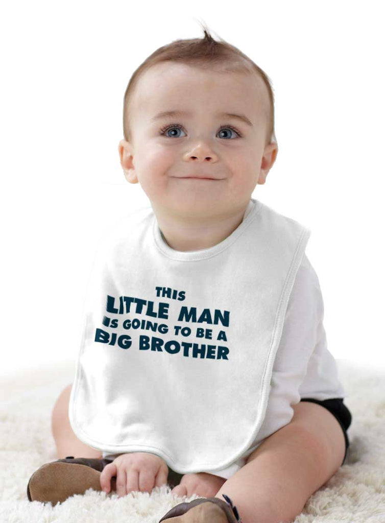 Little Man Going To Be Big Brother Infant Baby Bib-Direct To Garment Print-Brisco Baby