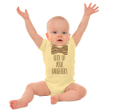 Lock Up Your Daughters Romper Bodysuit-Direct To Garment Print-Brisco Baby