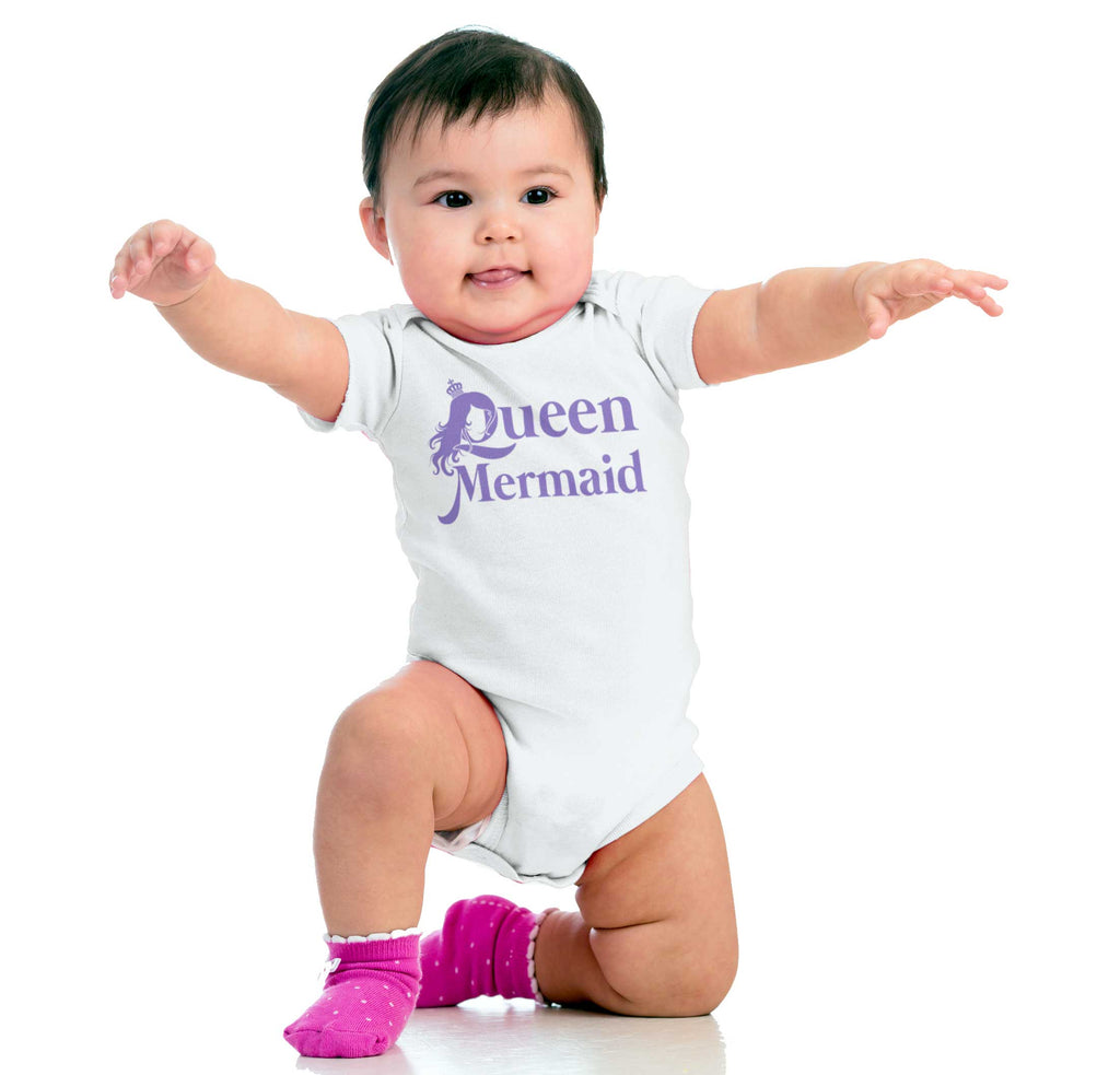 Queen Mermaid Romper Bodysuit-Direct To Garment Print-Brisco Baby