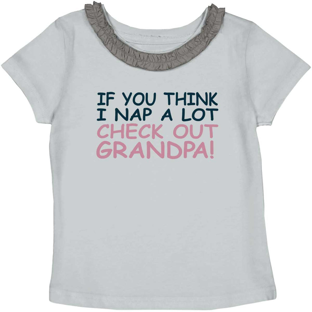 Check Out Grandpa Toddler Ruffled Trim T-Shirt-Direct To Garment Print-Brisco Baby