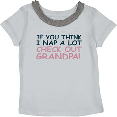 Check Out Grandpa Toddler Ruffled Trim T-Shirt-Direct To Garment Print-Brisco Baby