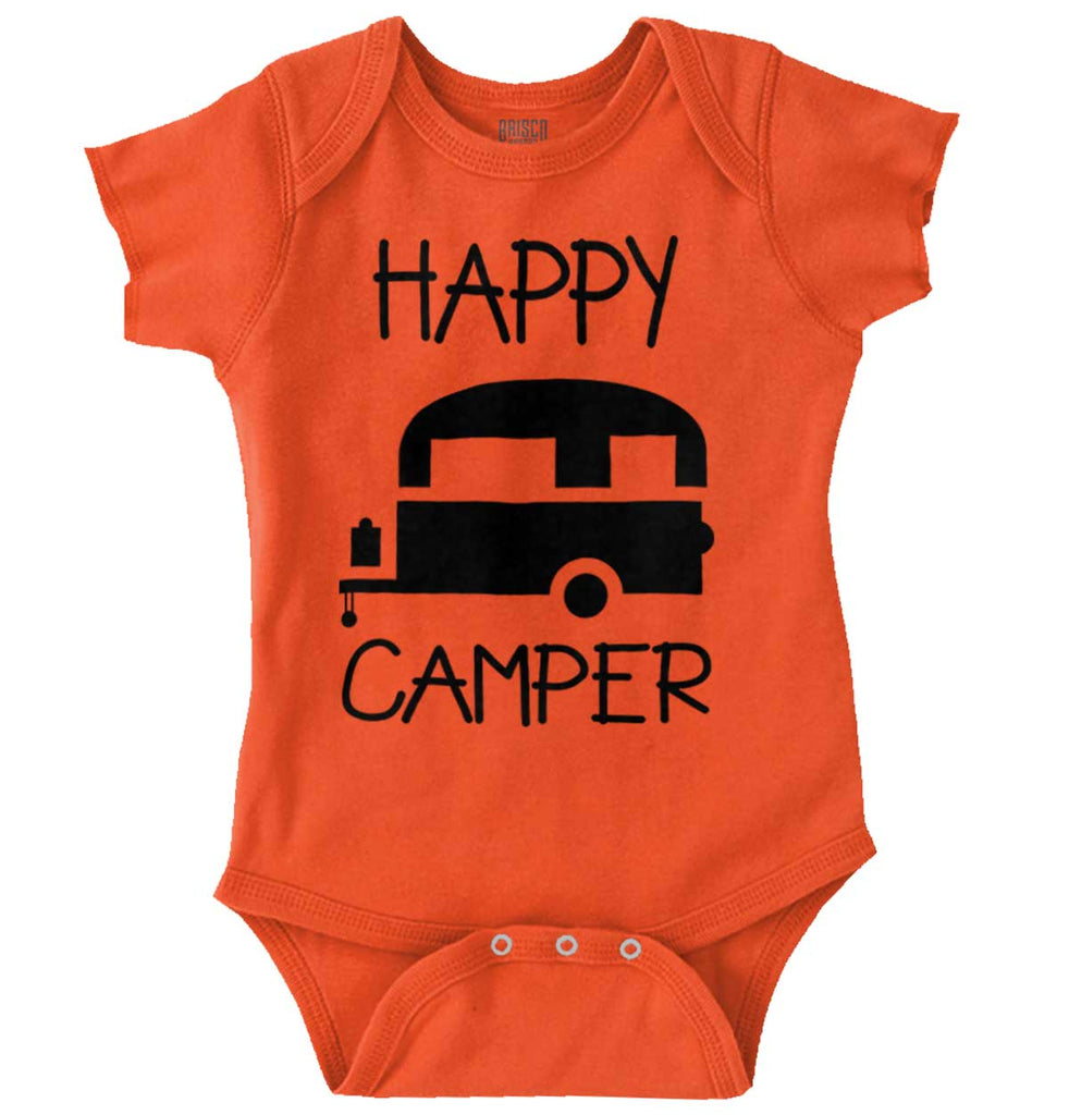 Happy Camper Romper Bodysuit-Direct To Garment Print-Brisco Baby