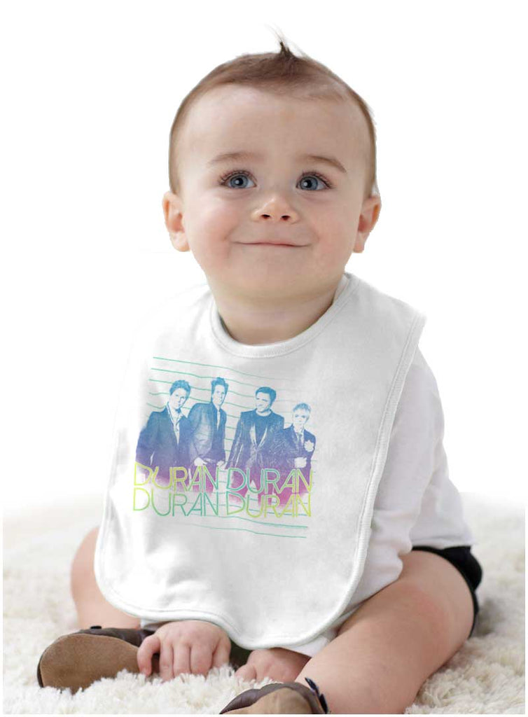 Faded Duran Duran Infant Baby Bib-Direct To Garment Print-Brisco Baby