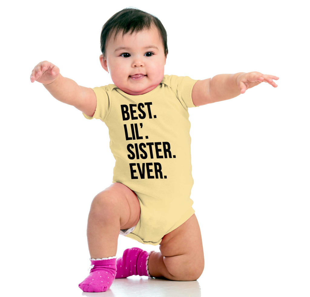 Best Lil Sister Ever Romper Bodysuit-Direct To Garment Print-Brisco Baby