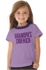 Grandpa's Sidekick Toddler Ruffled Trim T-Shirt-Direct To Garment Print-Brisco Baby