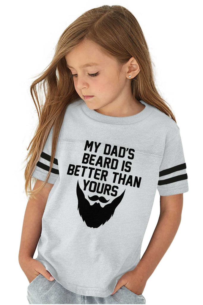 Dad's Beard Toddler Football Jersey Tee-Direct To Garment Print-Brisco Baby