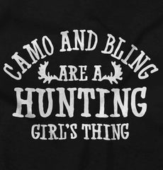 Camo Bling Hunting Thing Romper Bodysuit-Direct To Garment Print-Brisco Baby