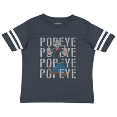 Popeye The Sailor Toddler Football Jersey Tee-Direct To Garment Print-Brisco Baby