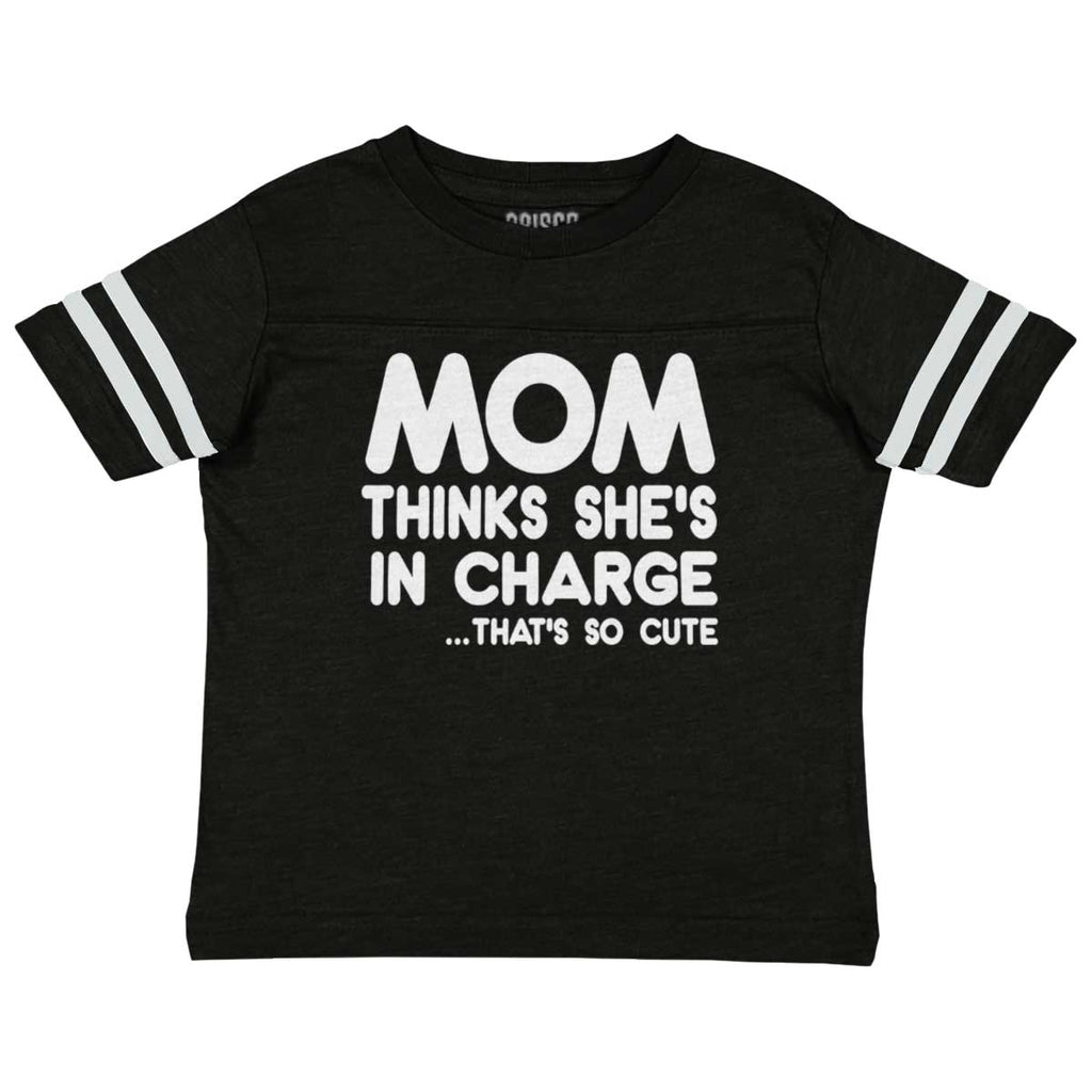 In Charge Toddler Football Jersey Tee-Direct To Garment Print-Brisco Baby