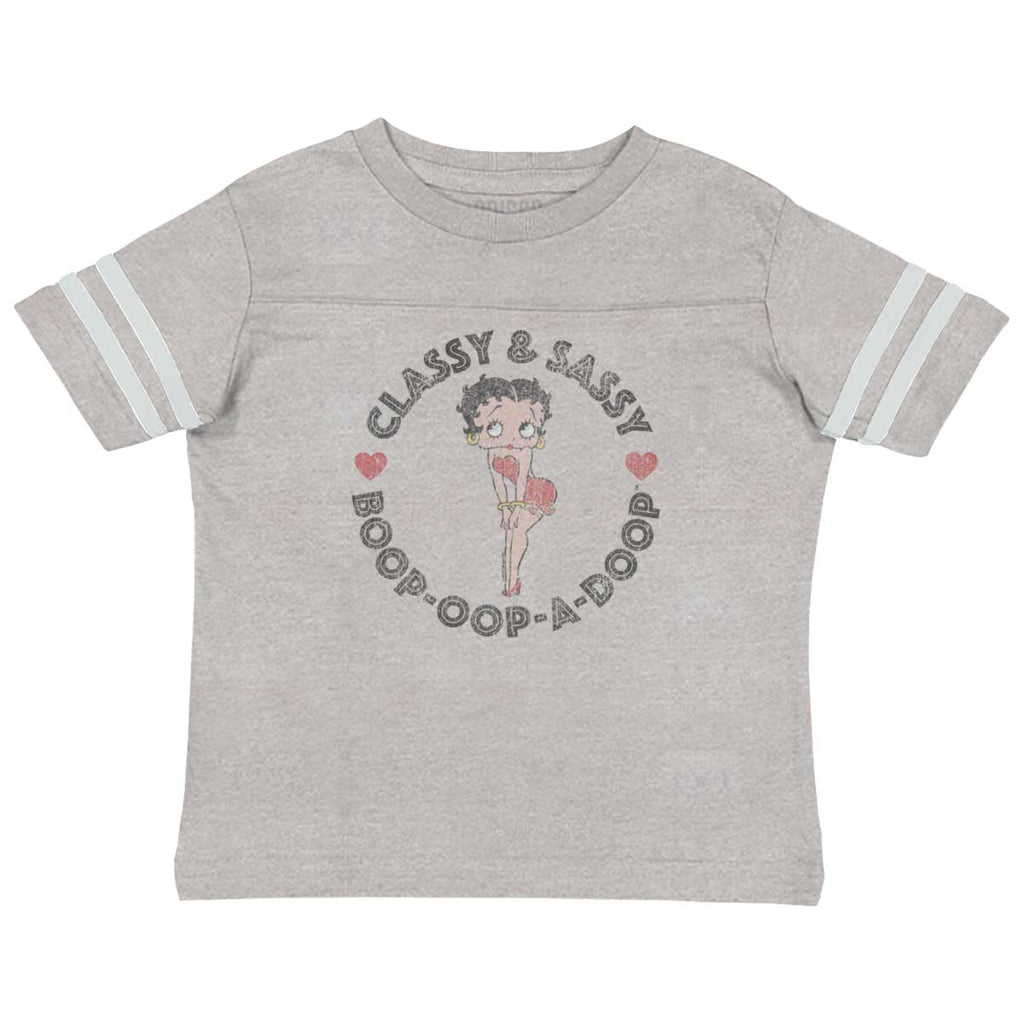 Classy Boop Toddler Football Jersey Tee-Direct To Garment Print-Brisco Baby