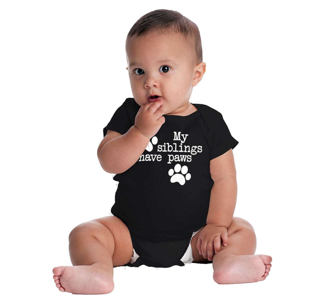 Siblings have paws Romper Bodysuit-Direct To Garment Print-Brisco Baby