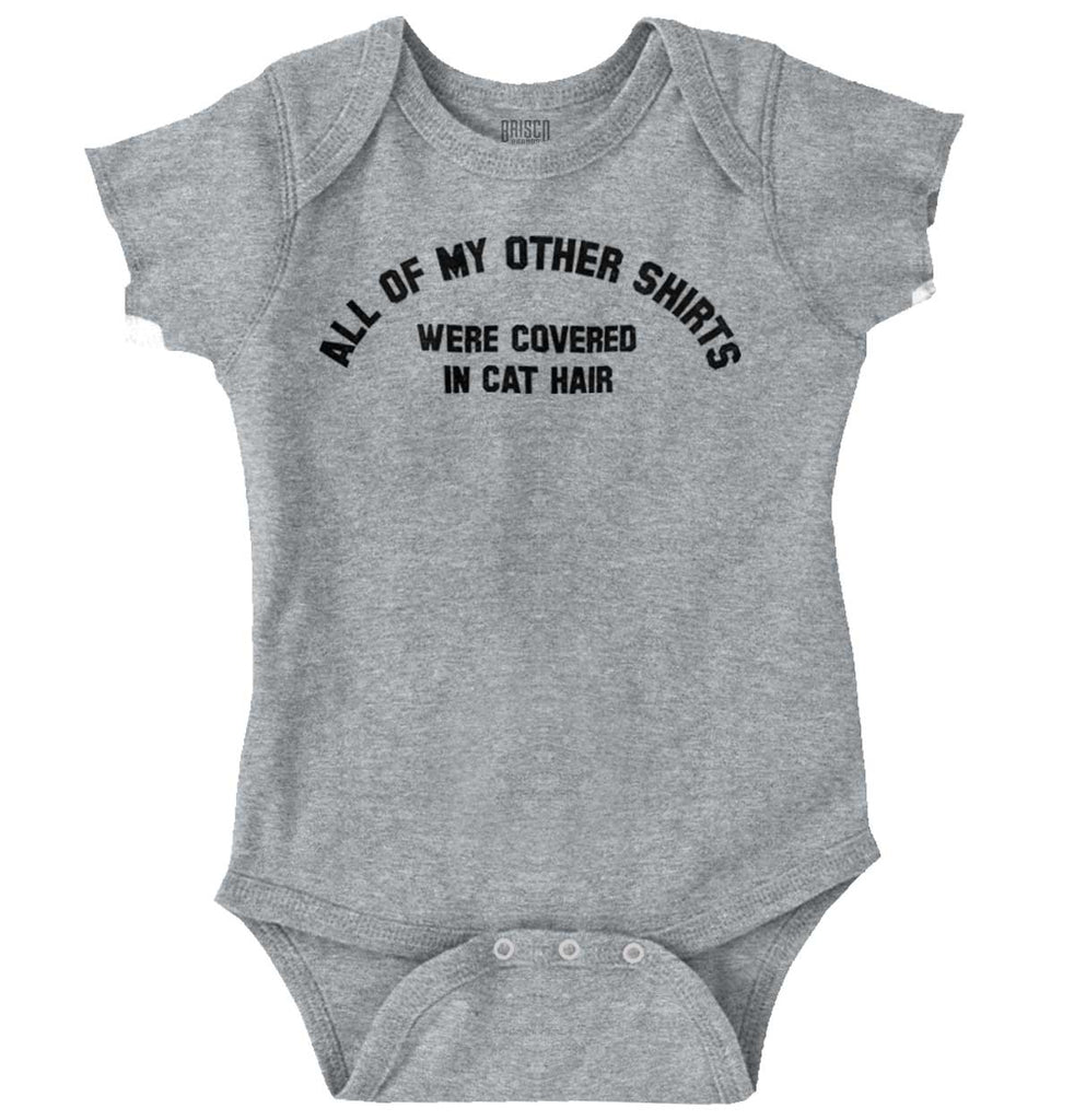 Covered In Cat Hair Romper Bodysuit-Direct To Garment Print-Brisco Baby