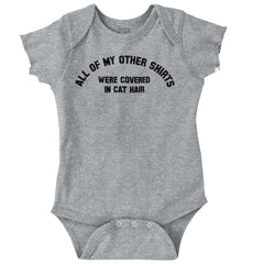 Covered In Cat Hair Romper Bodysuit-Direct To Garment Print-Brisco Baby
