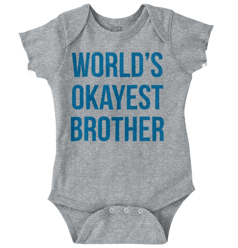 World's Okayest Brother Romper Bodysuit-Direct To Garment Print-Brisco Baby