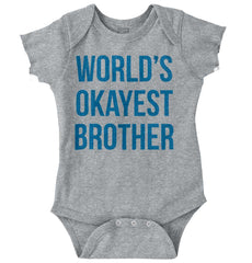 World's Okayest Brother Romper Bodysuit-Direct To Garment Print-Brisco Baby