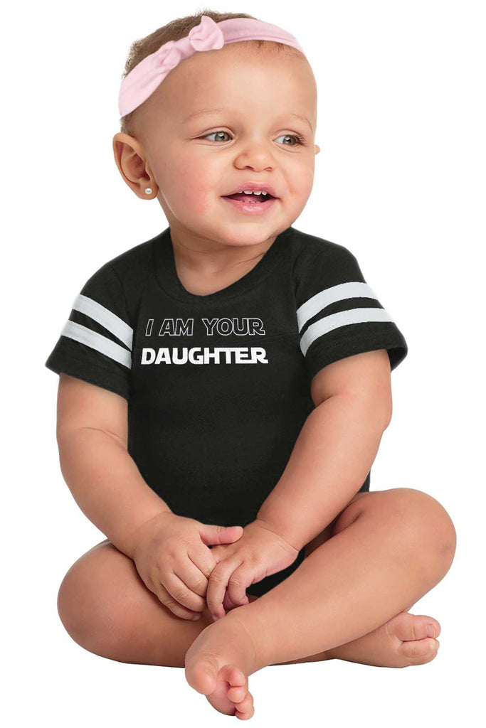 I Am Your Daughter Football Romper Bodysuit-Direct To Garment Print-Brisco Baby