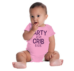 Party At My Crib Romper Bodysuit-Direct To Garment Print-Brisco Baby