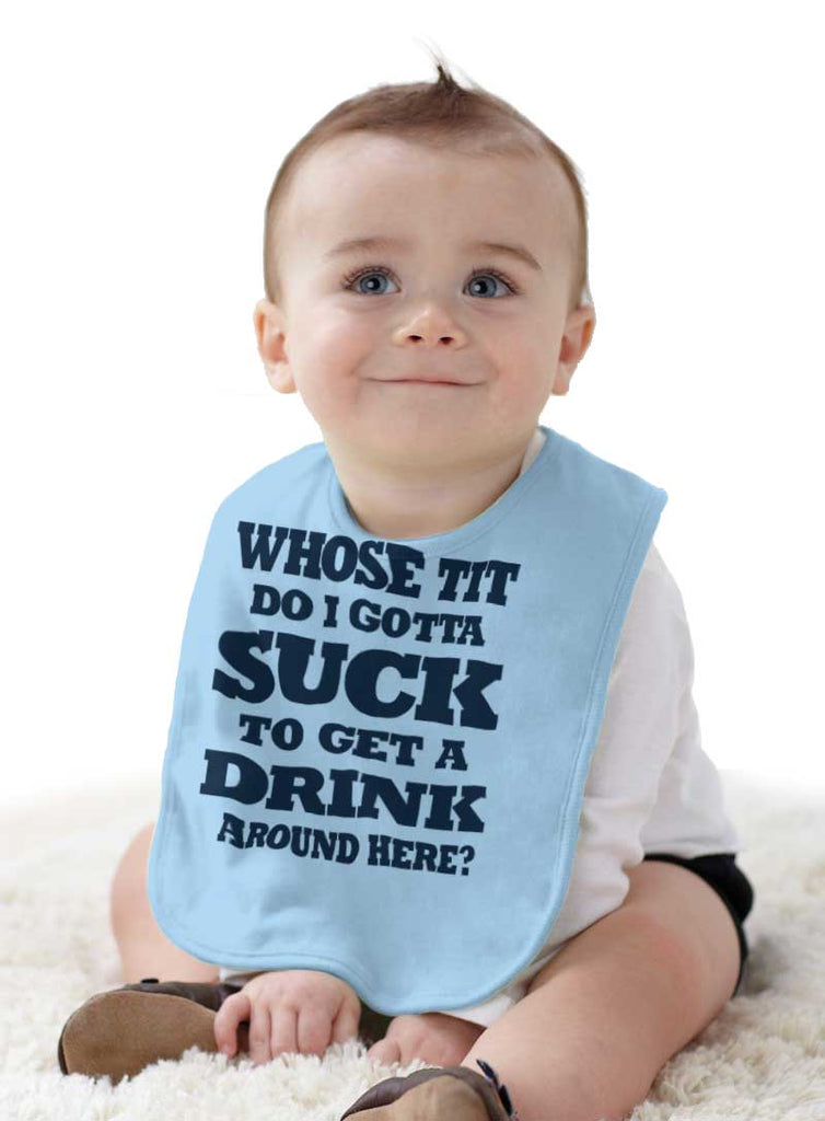 Get A Drink Infant Baby Bib-Direct To Garment Print-Brisco Baby