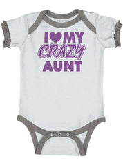 Crazy Aunt Baby Ruffled Trim Romper-Direct To Garment Print-Brisco Baby
