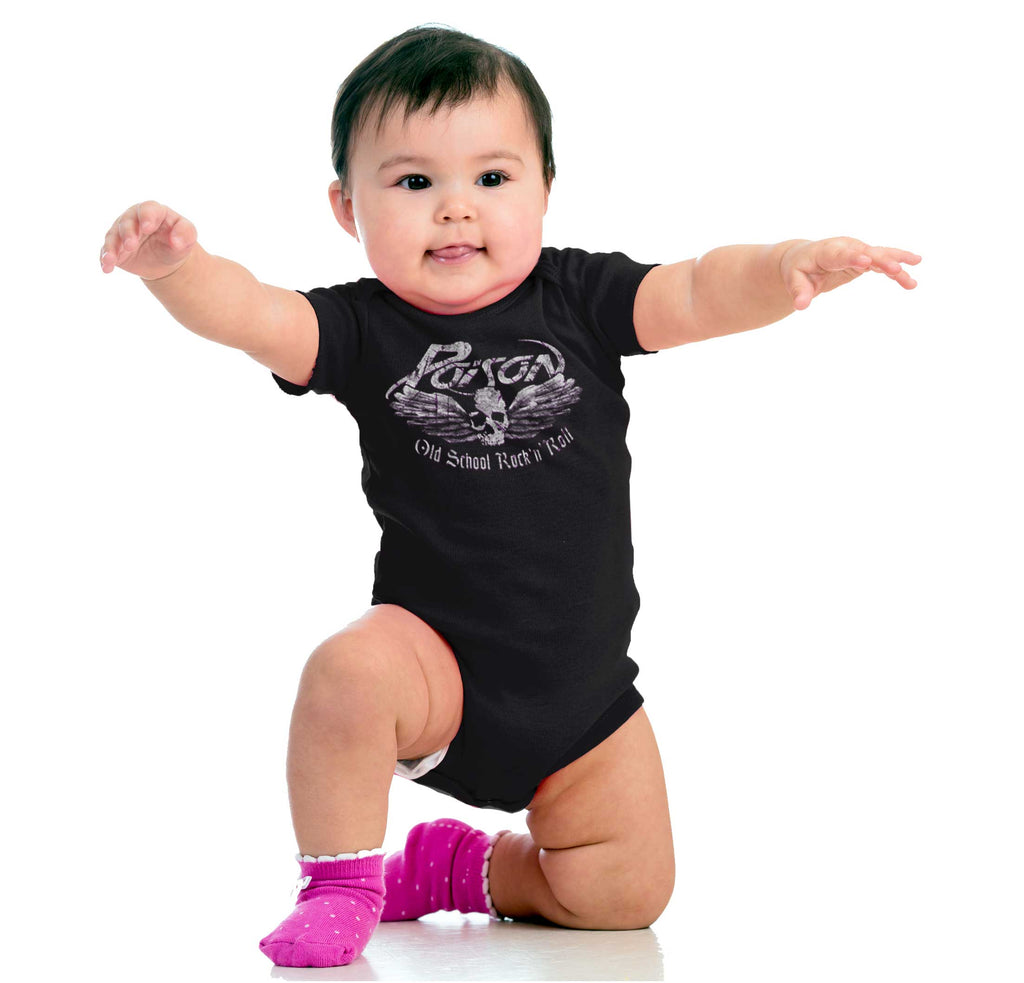 Old School Metal Romper Bodysuit-Direct To Garment Print-Brisco Baby