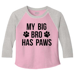 Big Bro Has Paws Toddler Baseball-Direct To Garment Print-Brisco Baby