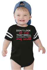 That Smell Football Romper Bodysuit-Direct To Garment Print-Brisco Baby