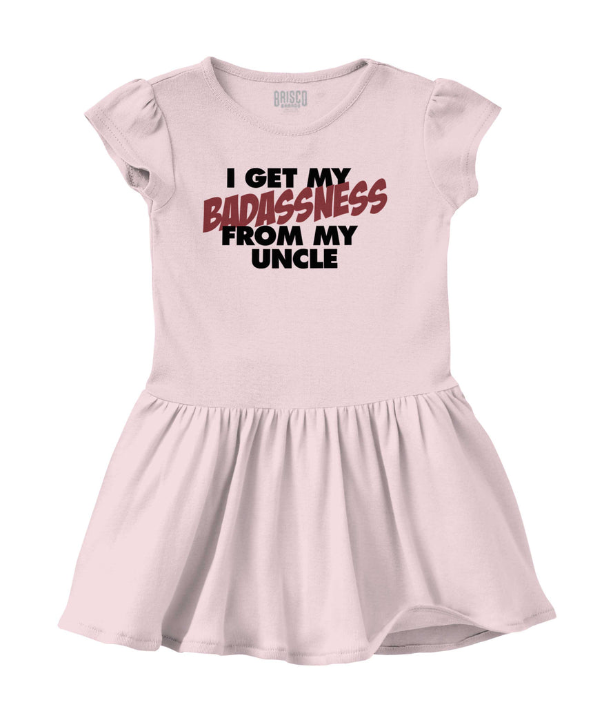 Badass Uncle Solid Baby Infant Dress-Direct To Garment Print-Brisco Baby