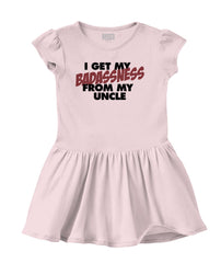 Badass Uncle Solid Baby Infant Dress-Direct To Garment Print-Brisco Baby