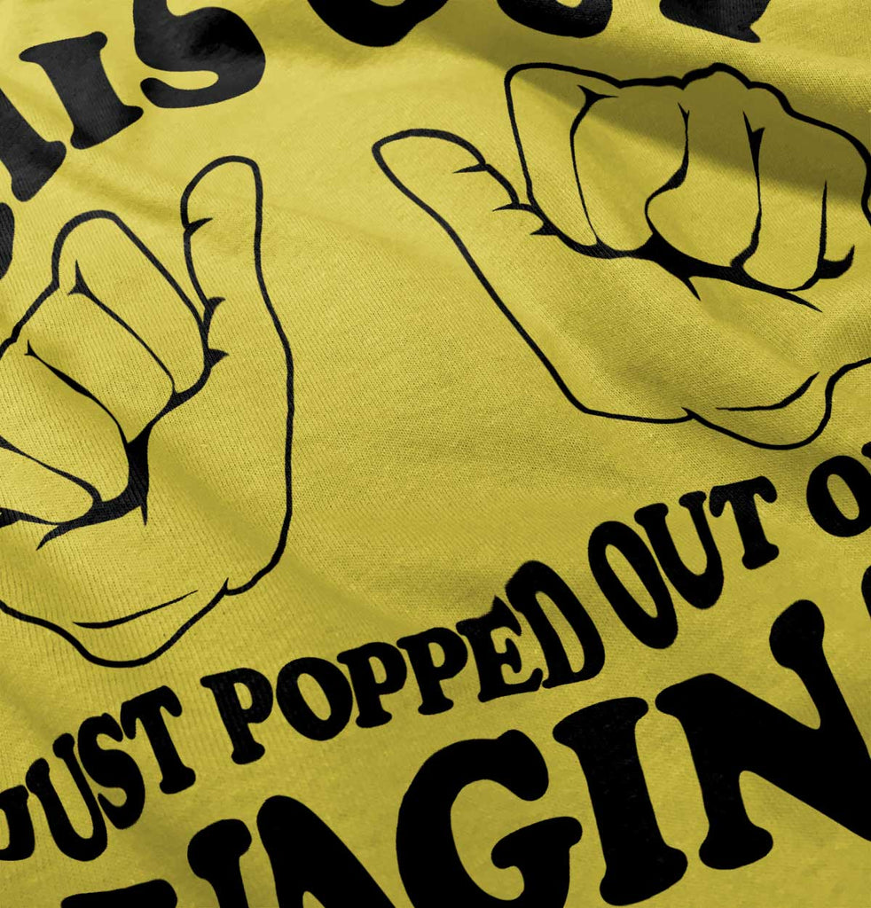 Popped Out of Vagina Romper Bodysuit-Direct To Garment Print-Brisco Baby