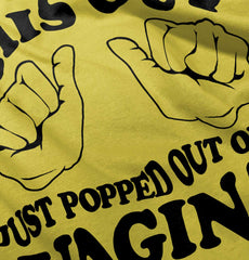 Popped Out of Vagina Romper Bodysuit-Direct To Garment Print-Brisco Baby