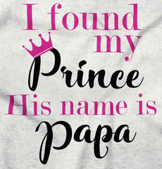 Found My Prince Name Is Papa Romper Bodysuit-Direct To Garment Print-Brisco Baby
