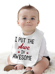 Awe in Awesome Infant Baby Bib-Direct To Garment Print-Brisco Baby