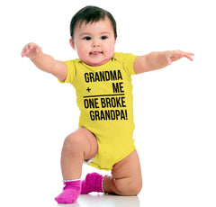 One Broke Grandpa Romper Bodysuit-Direct To Garment Print-Brisco Baby