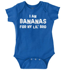 I Am Bananas For My Lil' Bro Romper Bodysuit-Direct To Garment Print-Brisco Baby