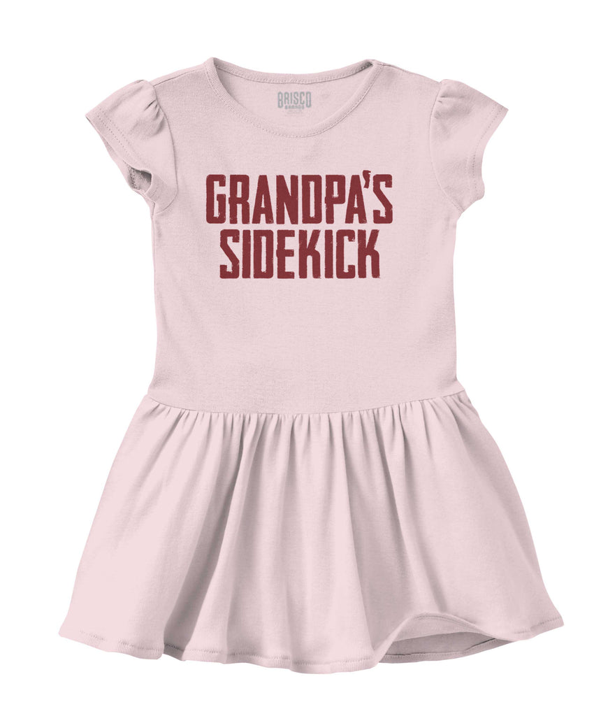 Grandpa's Sidekick Solid Baby Infant Dress-Direct To Garment Print-Brisco Baby