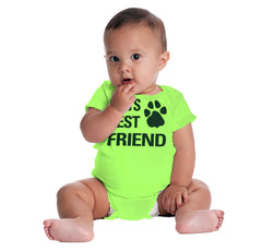 Dog's Best Friend Romper Bodysuit-Direct To Garment Print-Brisco Baby