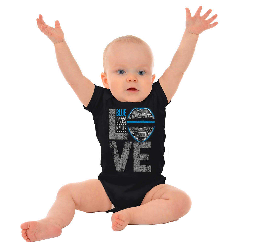 Police Love Romper Bodysuit-Direct To Garment Print-Brisco Baby