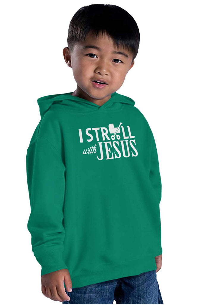 Stroll With Jesus Toddler Pullover Hoodie-Direct To Garment Print-Brisco Baby