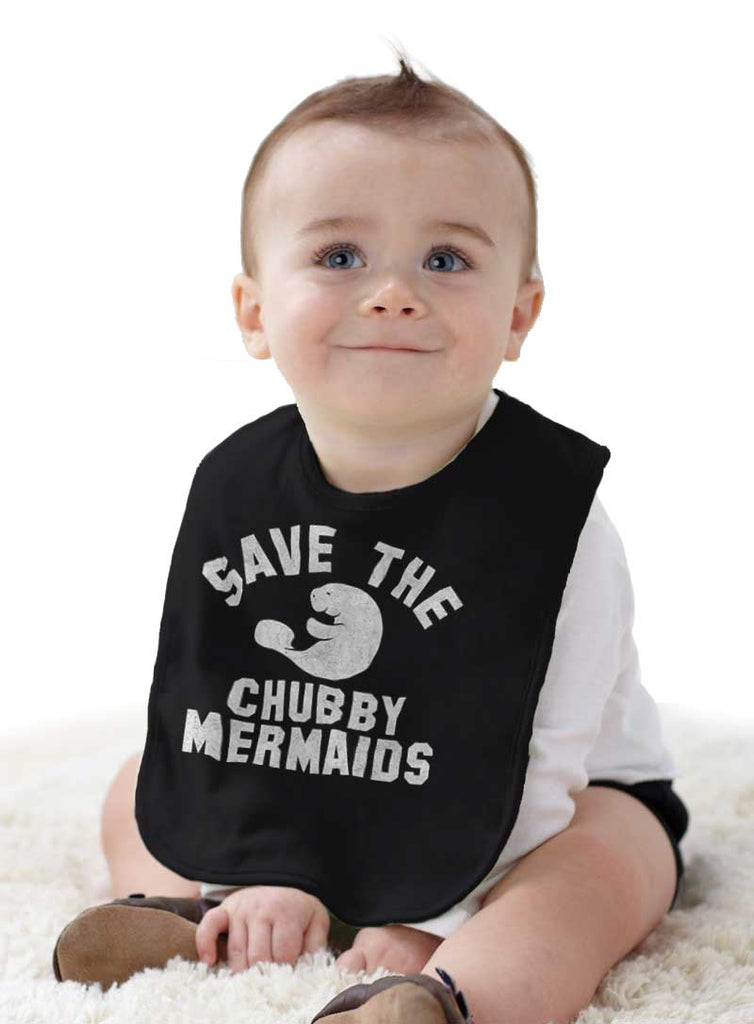 Chubby Mermaid Infant Baby Bib-Direct To Garment Print-Brisco Baby