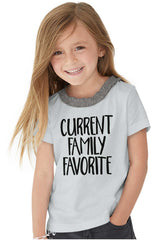 Family Favorite Toddler Ruffled Trim T-Shirt-Direct To Garment Print-Brisco Baby