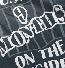 9 Months On The Inside Toddler Football Jersey Tee-Direct To Garment Print-Brisco Baby