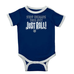 Dungeons Gamer Just Roll Nerd Ringer Romper Bodysuit-Direct To Garment Print-Brisco Baby