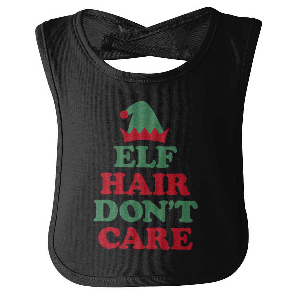 Elf Hair Don't Care Infant Baby Bib-Direct To Garment Print-Brisco Baby