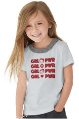 Girl Power Toddler Ruffled Trim T-Shirt-Direct To Garment Print-Brisco Baby