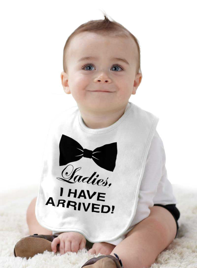 I Have Arrived Infant Baby Bib-Direct To Garment Print-Brisco Baby