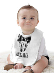 Lock Up Your Daughters Infant Baby Bib-Direct To Garment Print-Brisco Baby